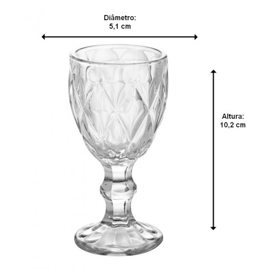 Taça 50ml De Licor De Vidro Diamond
